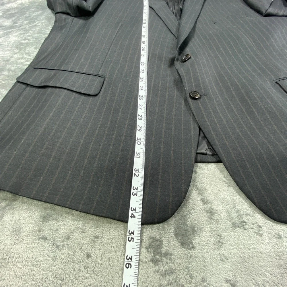 Ralph‎ Lauren Blazer Size 54R Sport Coat Jacket Wool Black Label Striped Suit